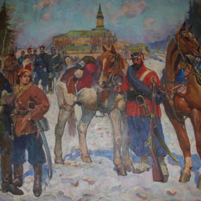 gen. Marian Langiewicz na Świętym Krzyżu - obraz aut. Stanisław Prauss